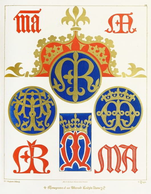 Augustus Pugin - Eight Monograms of our Blessed Lady’s Name