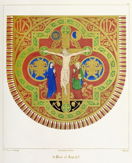 Augustus Pugin - Hood of Cope; The Crucifixion of our Lord, with our Blessed Lady and St. John