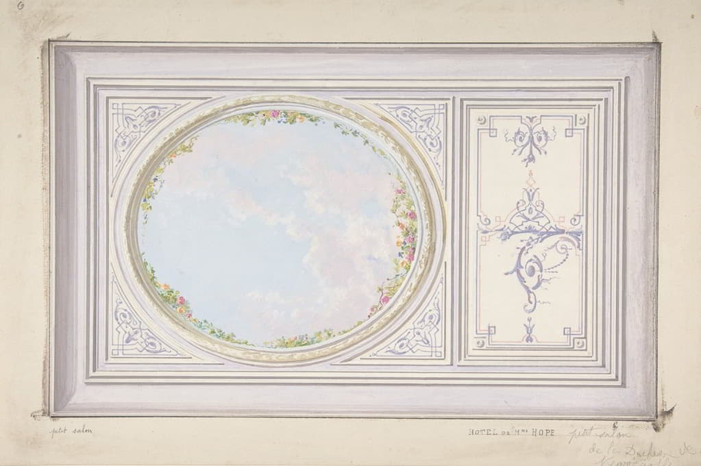 霍普纽卡斯尔公爵夫人“小沙龙”的天花板设计