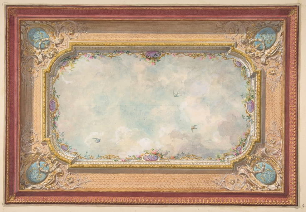 Jules-Edmond-Charles Lachaise - Design for a ceiling with trompe l’oeil sky