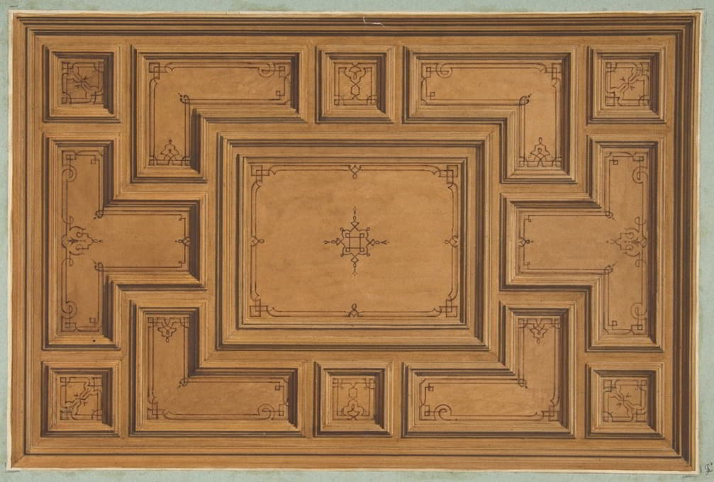 Jules-Edmond-Charles Lachaise - Design for a decorated ceiling