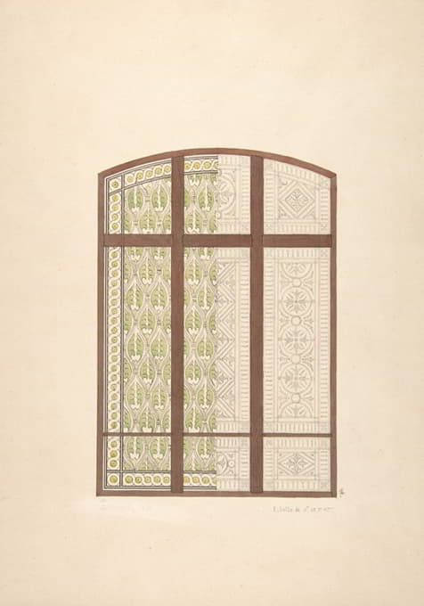 拱形彩色玻璃窗设计，显示两种可选模式