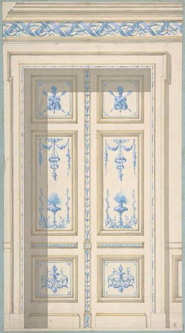 Jules-Edmond-Charles Lachaise - Design for Bedroom Doors, Hôtel de Jagan