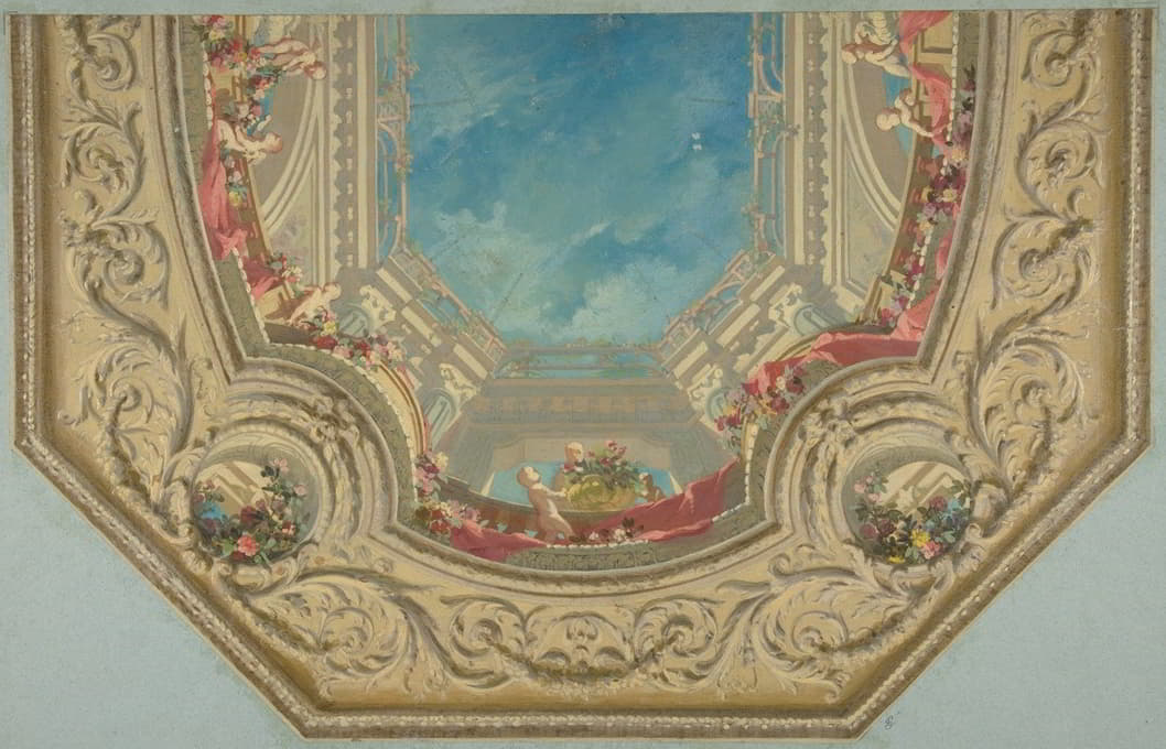 Jules-Edmond-Charles Lachaise - Design for Octagonal Ceiling in the Pless House, Berlin