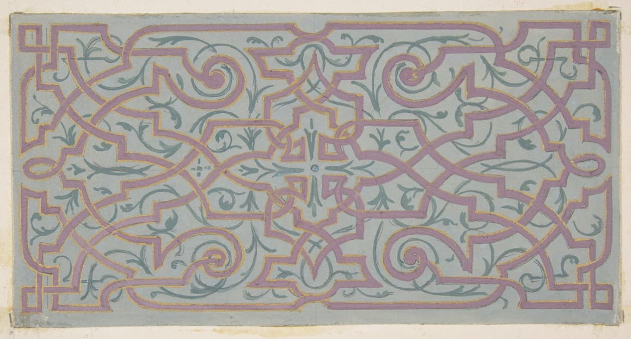 Jules-Edmond-Charles Lachaise - Design for the decoration of a ceiling with strapwork