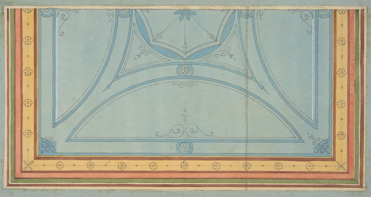 Jules-Edmond-Charles Lachaise - Design for the painted decoration of a ceiling