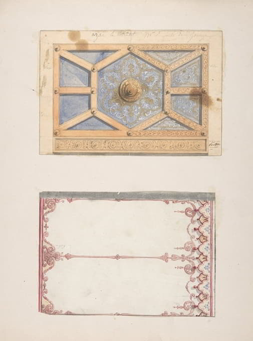 勒孔特·德拉格兰奇先生的天花板和墙壁装饰设计