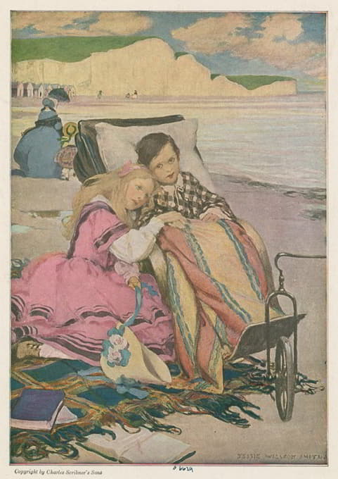保罗·董贝和佛罗伦萨在布赖顿的海滩上。