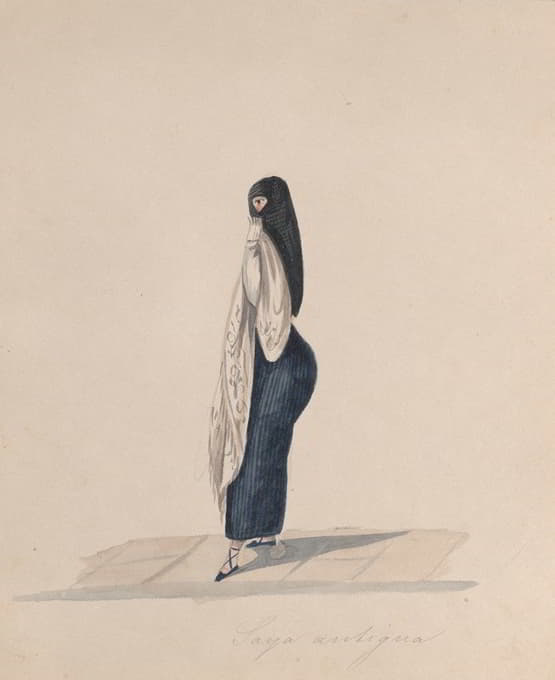 Francisco Fierro - A woman wearing the saya standing in profile