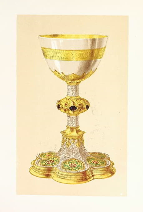 十五世纪风格的银制镀金搪瓷圣杯
