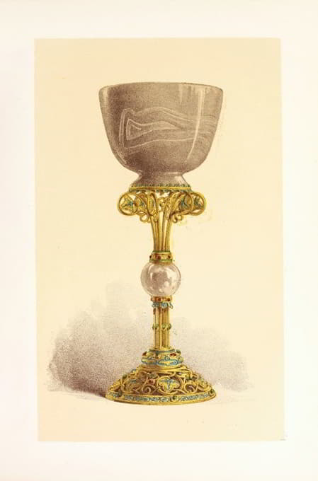 东方玛瑙制杯，或圣杯，装在搪瓷黄金上