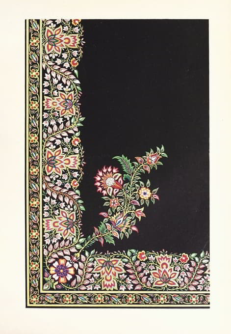 John Charles Robinson - Indian Embroidered Satin Apron.