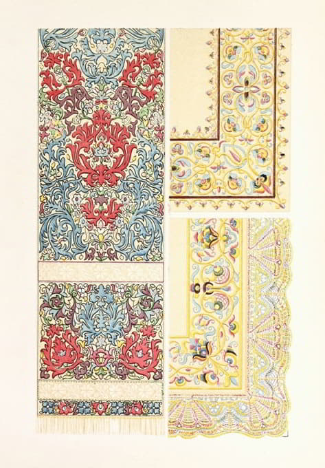亚麻围巾，丝绸刺绣，古代刺绣丝绸床罩