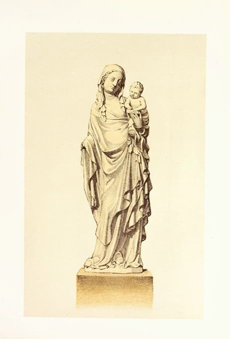 黄杨木雕成的圣母和儿童小雕像