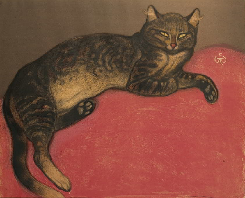 Théophile Alexandre Steinlen - L’Hiver, chat sur un coussin