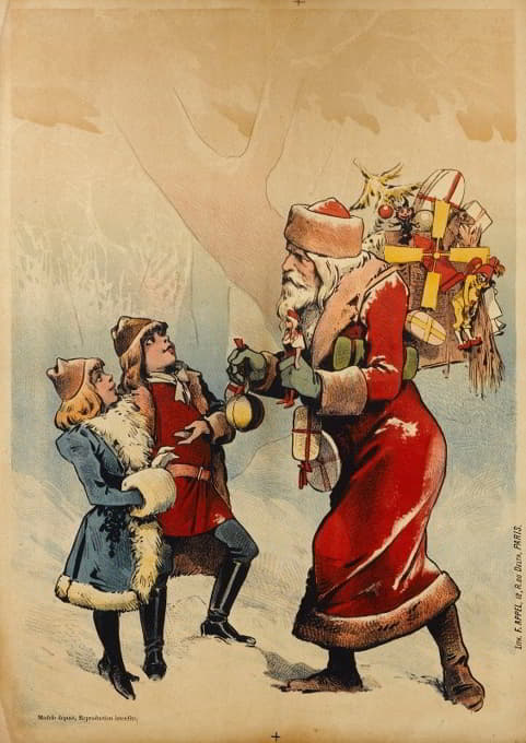 圣诞老人和两个孩子