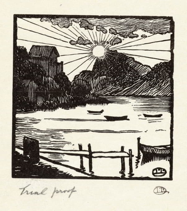 Lucien Pissarro - Zonsopgang boven een meer