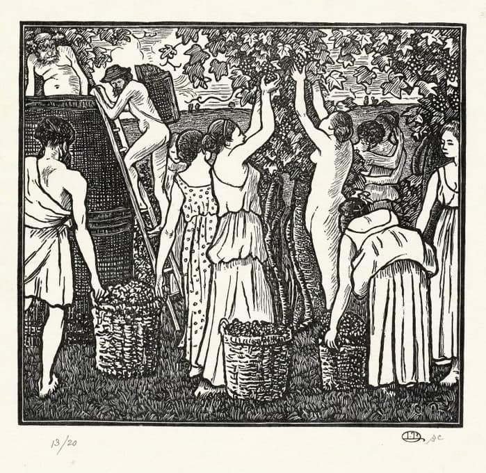 Lucien Pissarro - De wijnoogst