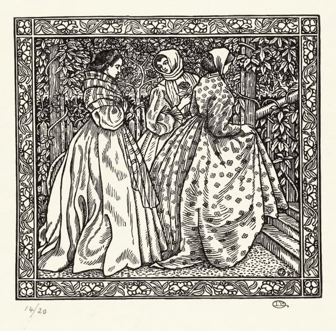 Lucien Pissarro - Drie vrouwen in een tuin