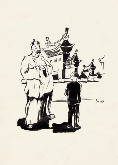 F. Ockerse - Chinese man en jongen