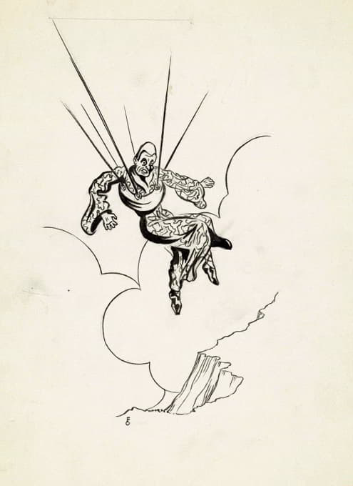 F. Ockerse - Zwevende man aan parachute