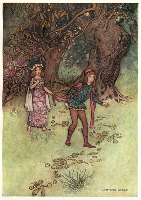 Warwick Goble - Nennillo and Nennella in the Wood
