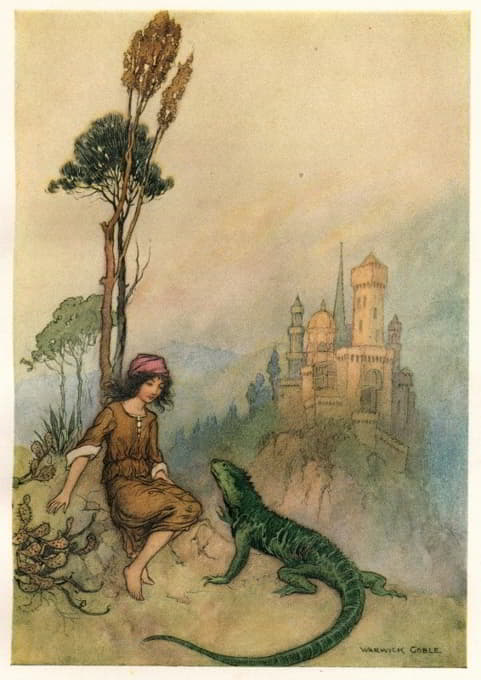 Warwick Goble - The Lizard showing Goat-Face the Palace