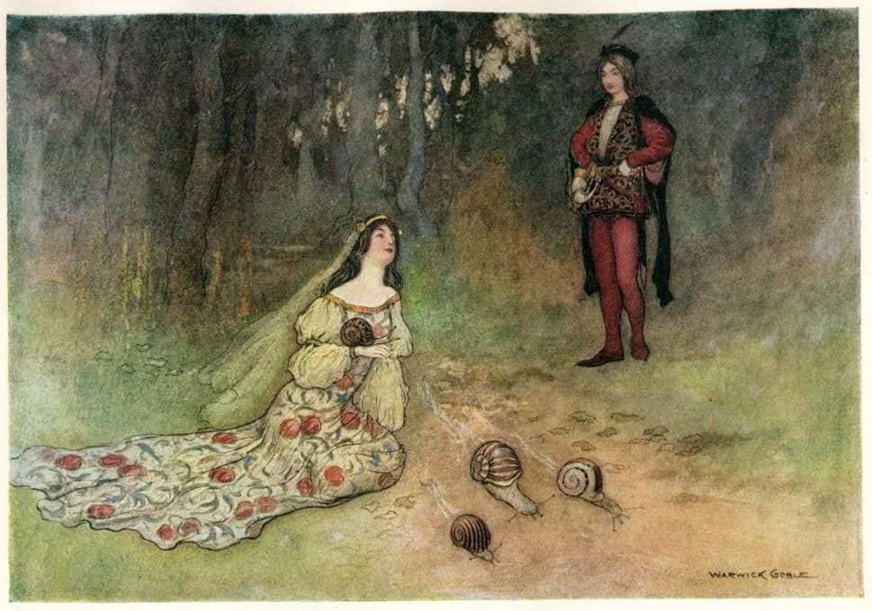 Warwick Goble - The Prince and Filadoro with the Snails