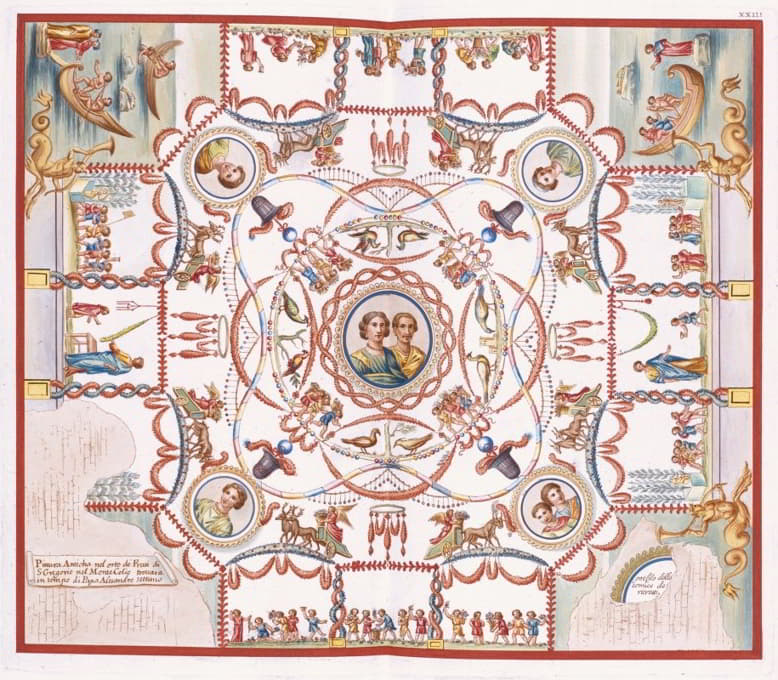 塞利奥山圣格雷戈里的弗拉里花园中的古代绘画，发现于教皇亚历山大七世时期。