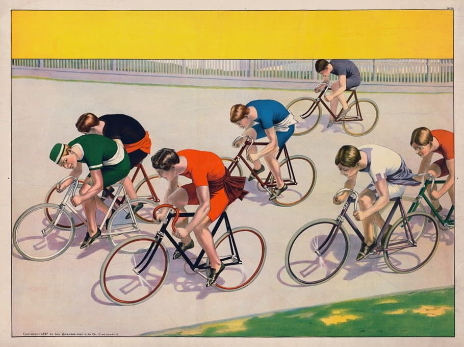 七个自行车手在比赛