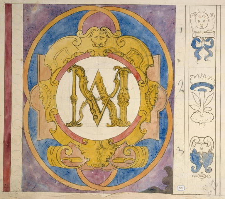 17世纪彩色玻璃板上的花押字