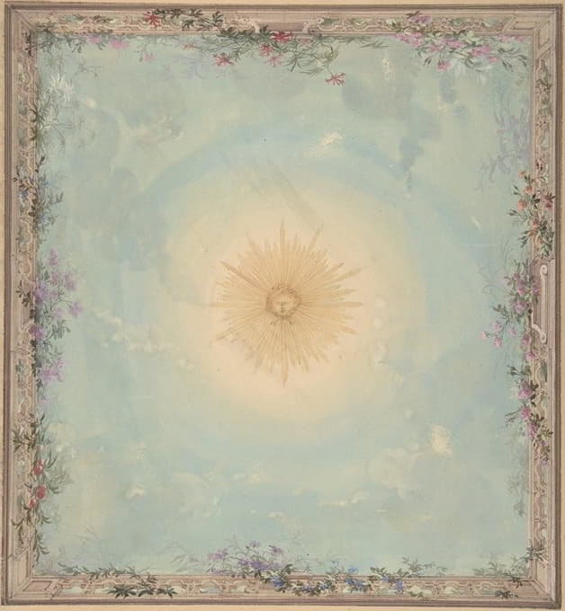 Charles Monblond - Designs for Ceilings with Central Sunburst