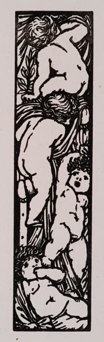 William Morris - Love is Enough – Upright Border or Sidepiece with four Putti