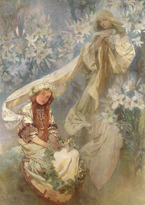 Alphonse Mucha - Madonna of the Lilies