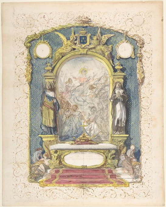 Emile-Charles Wattier - Altar Flanked by St. Louis and St. Theresa