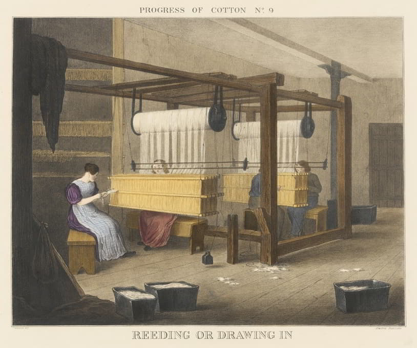 James Richard Barfoot - Progress of Cotton; #9 – Reeding or drawing in