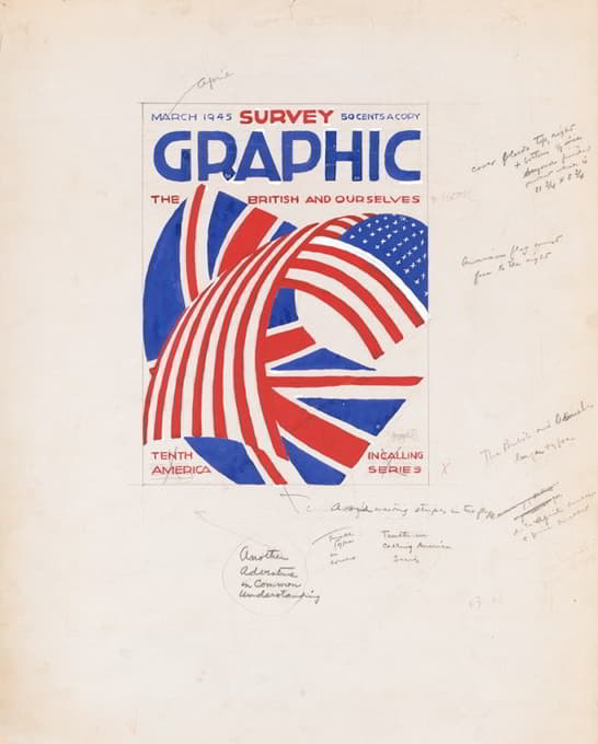 《调查图形》杂志封面平面设计；《英国人与我们自己》