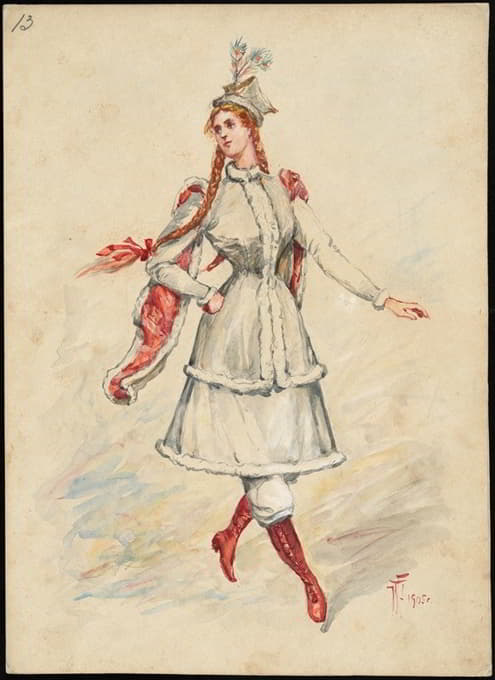W. Fasienski - Unidentified Italian opera costume design plate 13