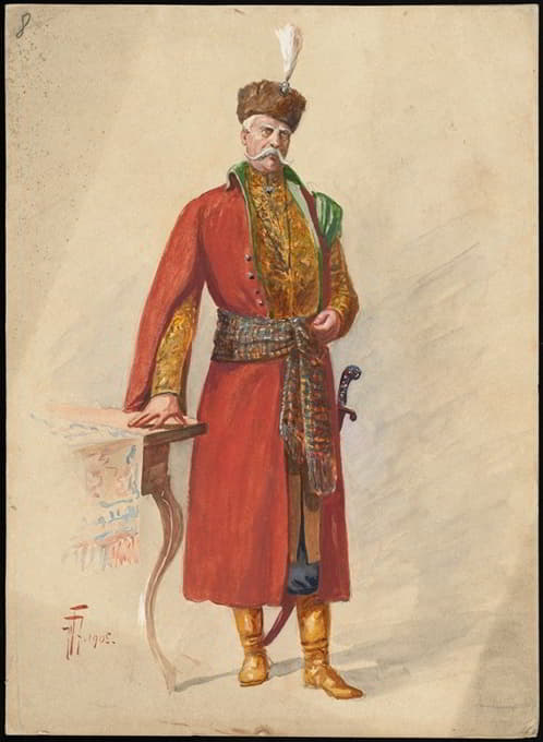 W. Fasienski - Unidentified Italian opera costume design plate 8