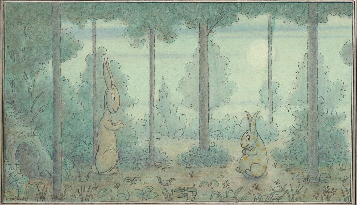 树林里的两只兔子