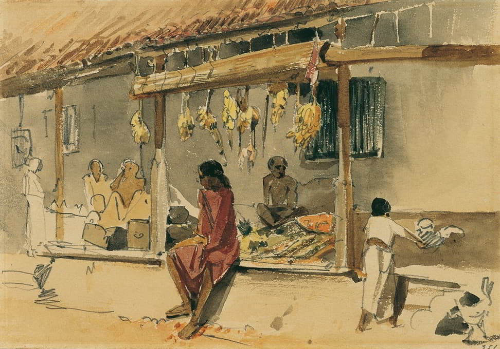 锡兰（斯里兰卡）德加莱角的鸡贩