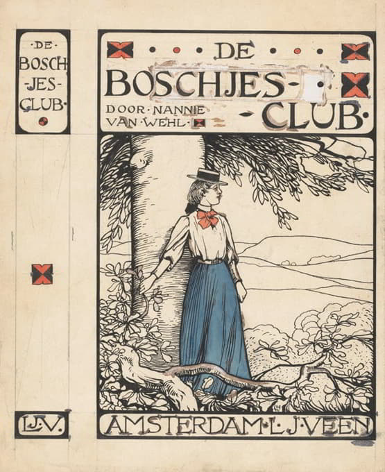 Willem Wenckebach - Bandontwerp voor; Nannie van Wehl, De Boschjes-club, 1905