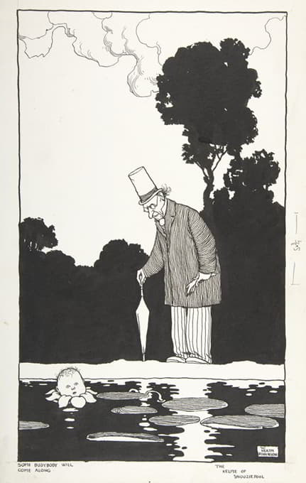 William Heath Robinson - ‘Some Busybody Will Come Along’; The Kelpie of Snooziepod, Topsy-Turvy Tales