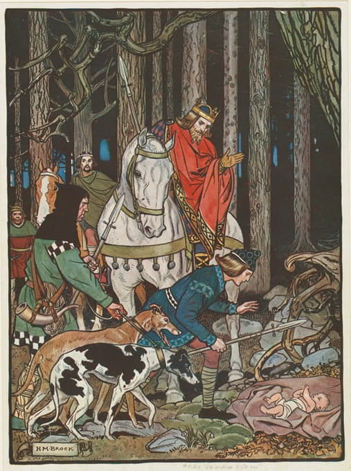 瓦朗蒂娜被遗弃在树林中，被国王的狩猎队发现