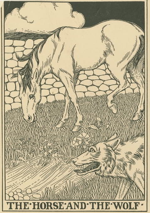 Percy J. Billinghurst - The horse and the wolf.