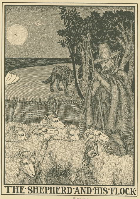 牧羊人和他的羊群。