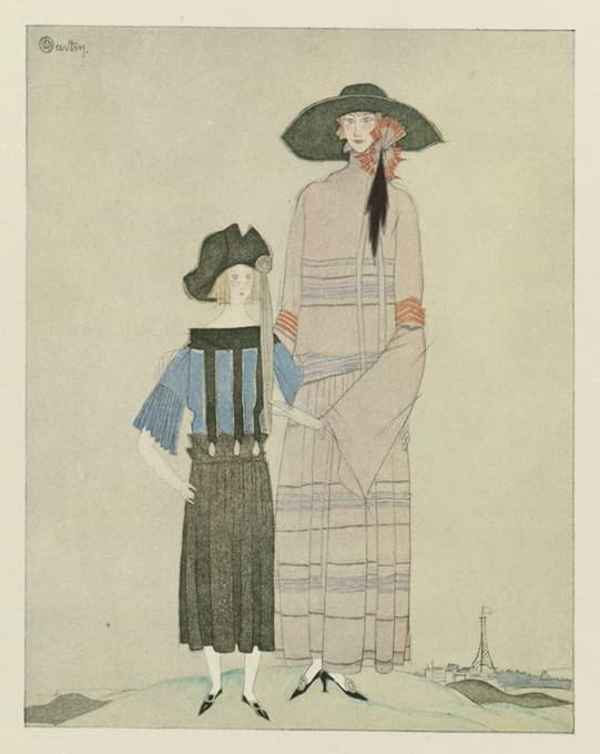 V.R.夫人和女儿的肖像；珍妮·兰文的裙子