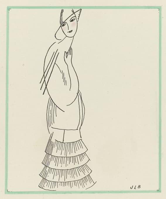 白色连衣裙；Paul Poiret根据Boussingault设计的连衣裙