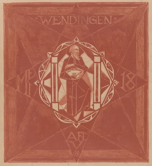 Richard Nicolaüs Roland Holst - Omslagontwerp voor; Wendingen, 1918