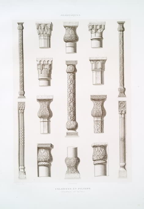 阿拉伯式花饰；圆柱和柱子、套和细节